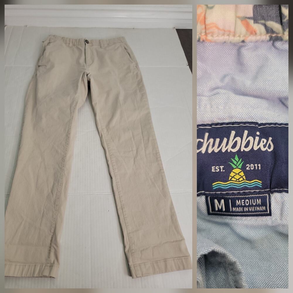 Chubbies Pants Mens Sz M Khaki Stretch Chino Slim Straight